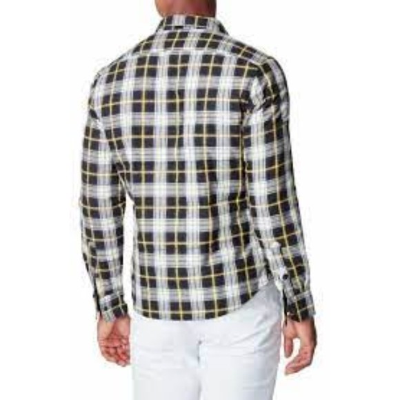 Good Man Men's Yellow & Black Plaid Shirt Jacket Large - Picture 2 of 2